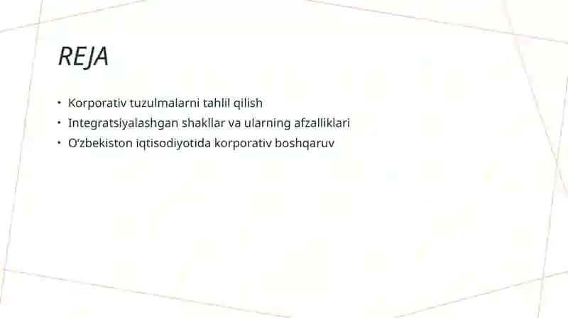 Korporativ tuzulmalar va ularni integratsiyalashgan shakillari 2