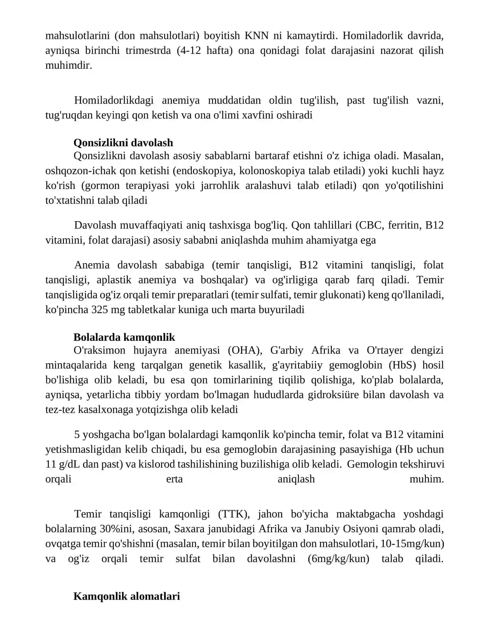 Anemia qon tarkibidagi qizil qon tanachalari yoki gemoglobin yetishmasligi 2