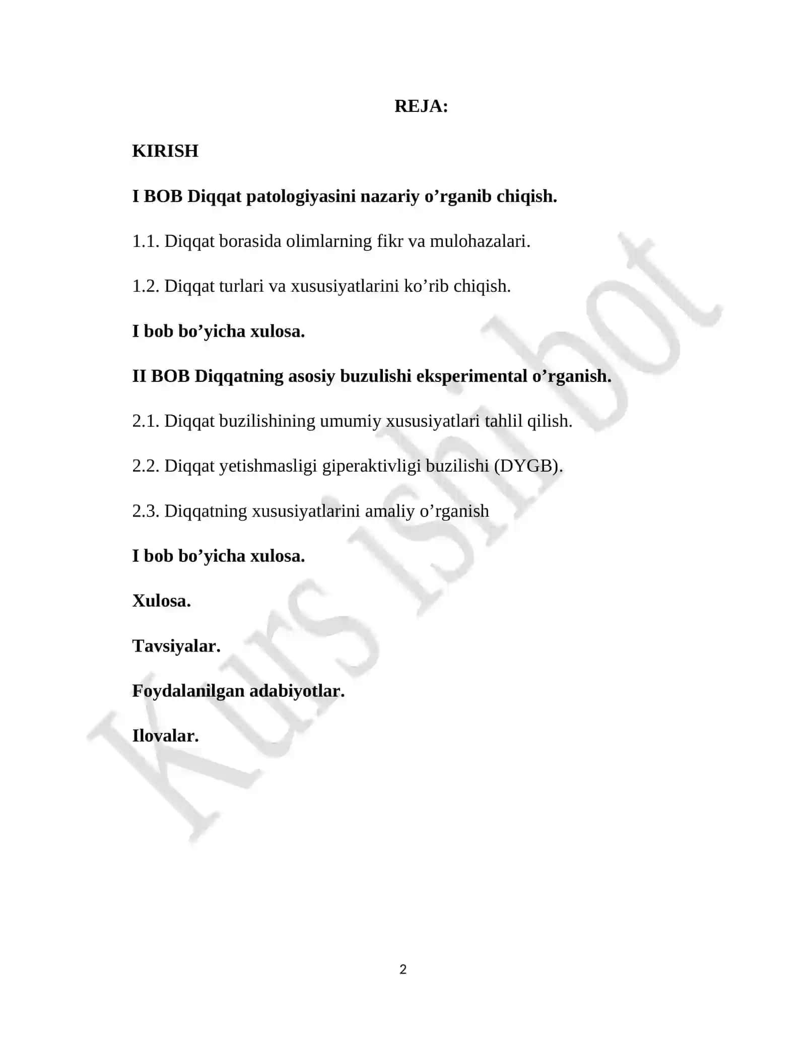 Diqqat patologiyasi 2