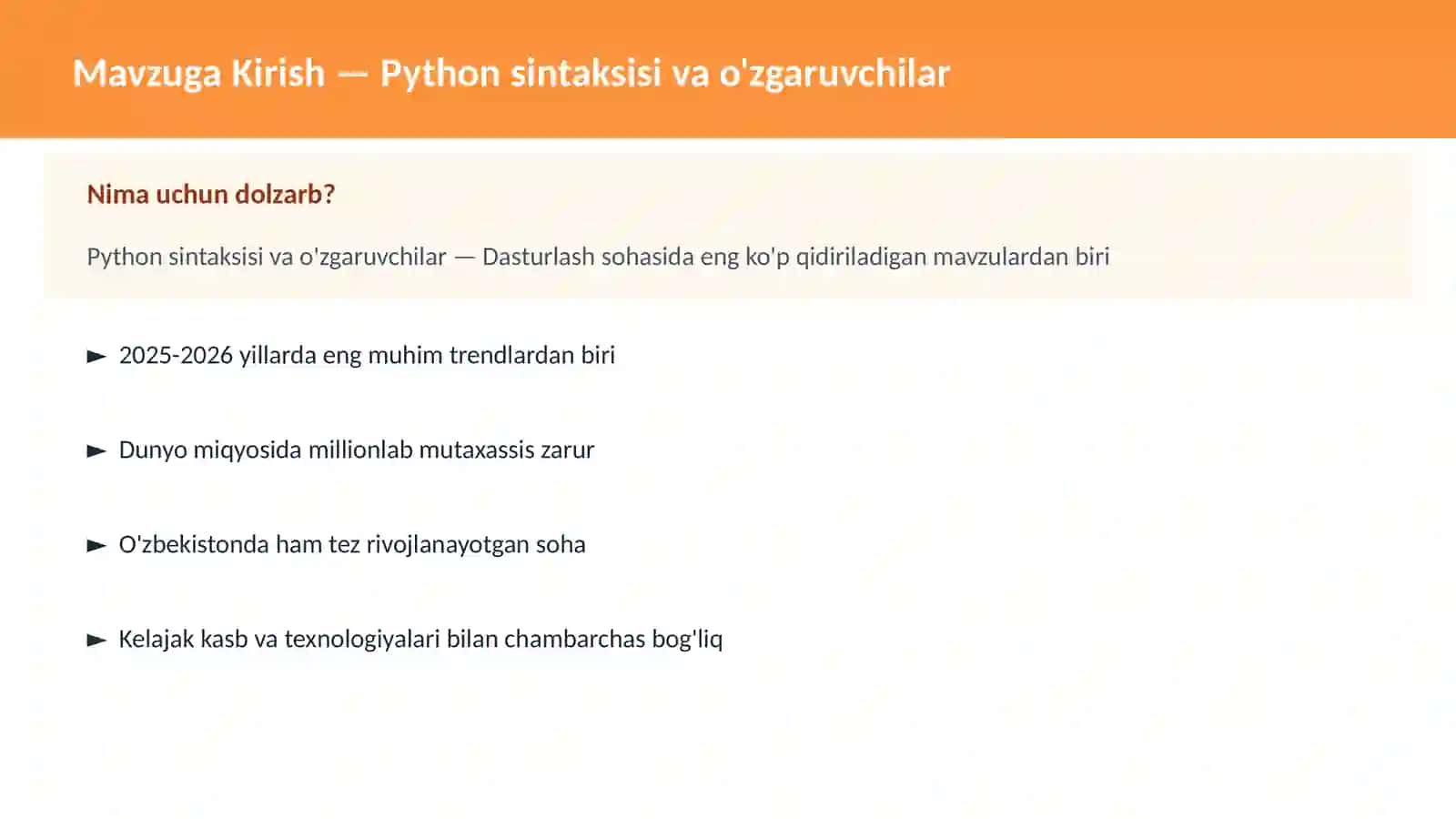 DASTURLASH | PYTHON DASTURLASH 2