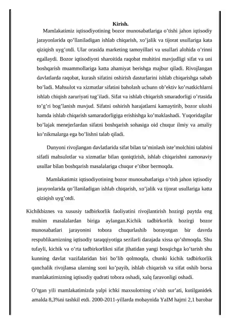 MITAN PAXTA ZAVODI OAJ MAHSULOT SIFATINI TASHKIL ETISH MEZONLARI 2