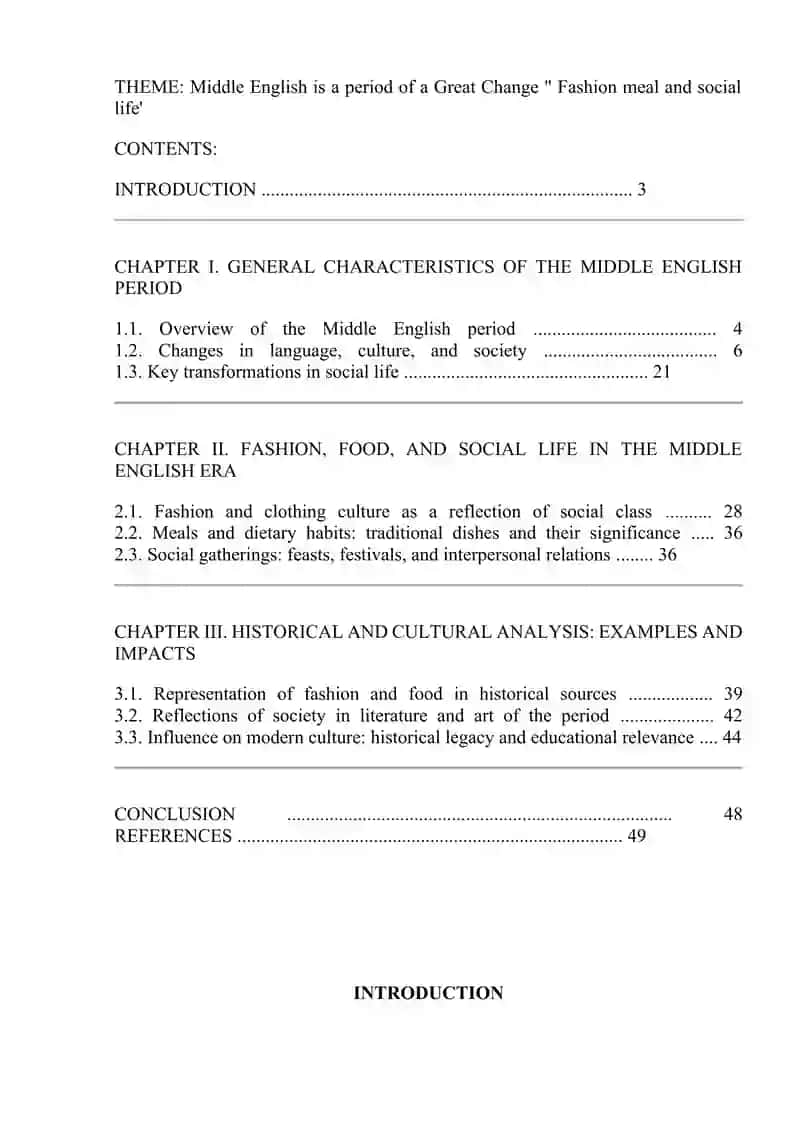 Middle English is a period of a Great Change Fashion meal and social life 2