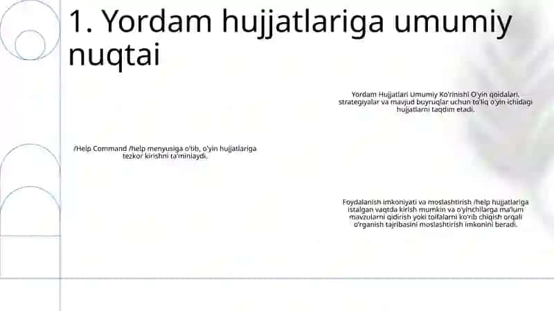 Yordam Hujjatlari Umumiy Ko'rinishi 2