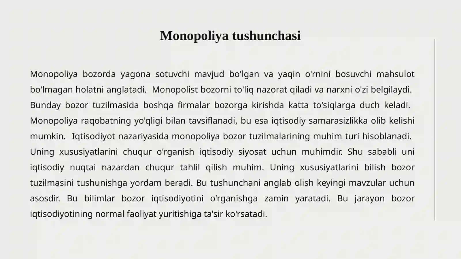 MONOPOLIYANING IQTISODIY ASOSI 2