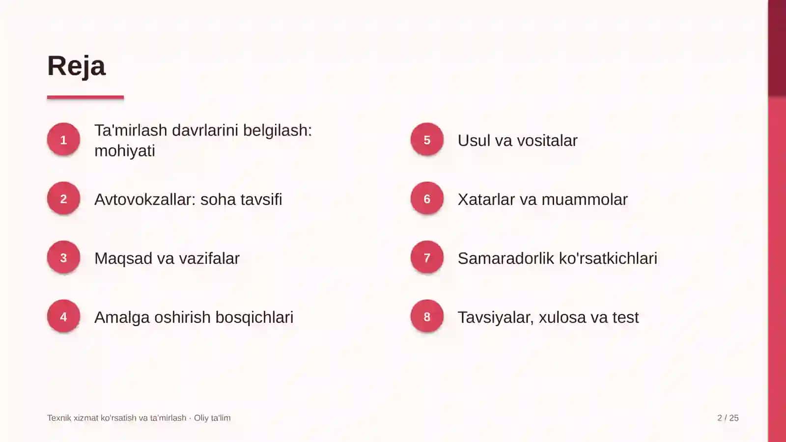 avtovokzallarda uskunalarni ta'mirlash davrlarini belgilash 3388 2