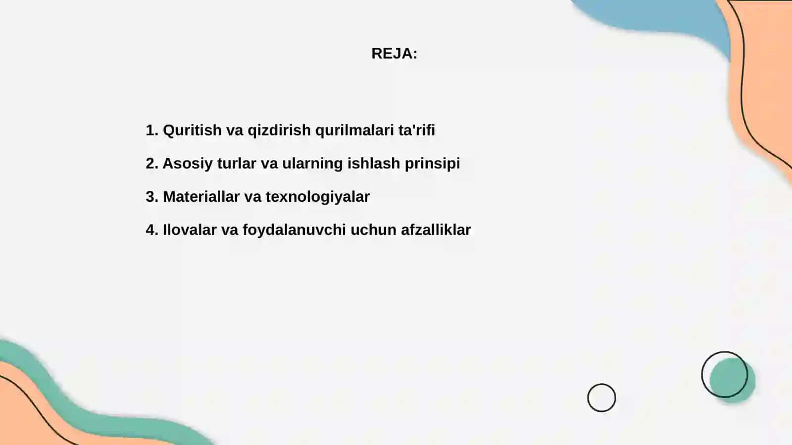 Quritish va qizdirish qurilmalari 2