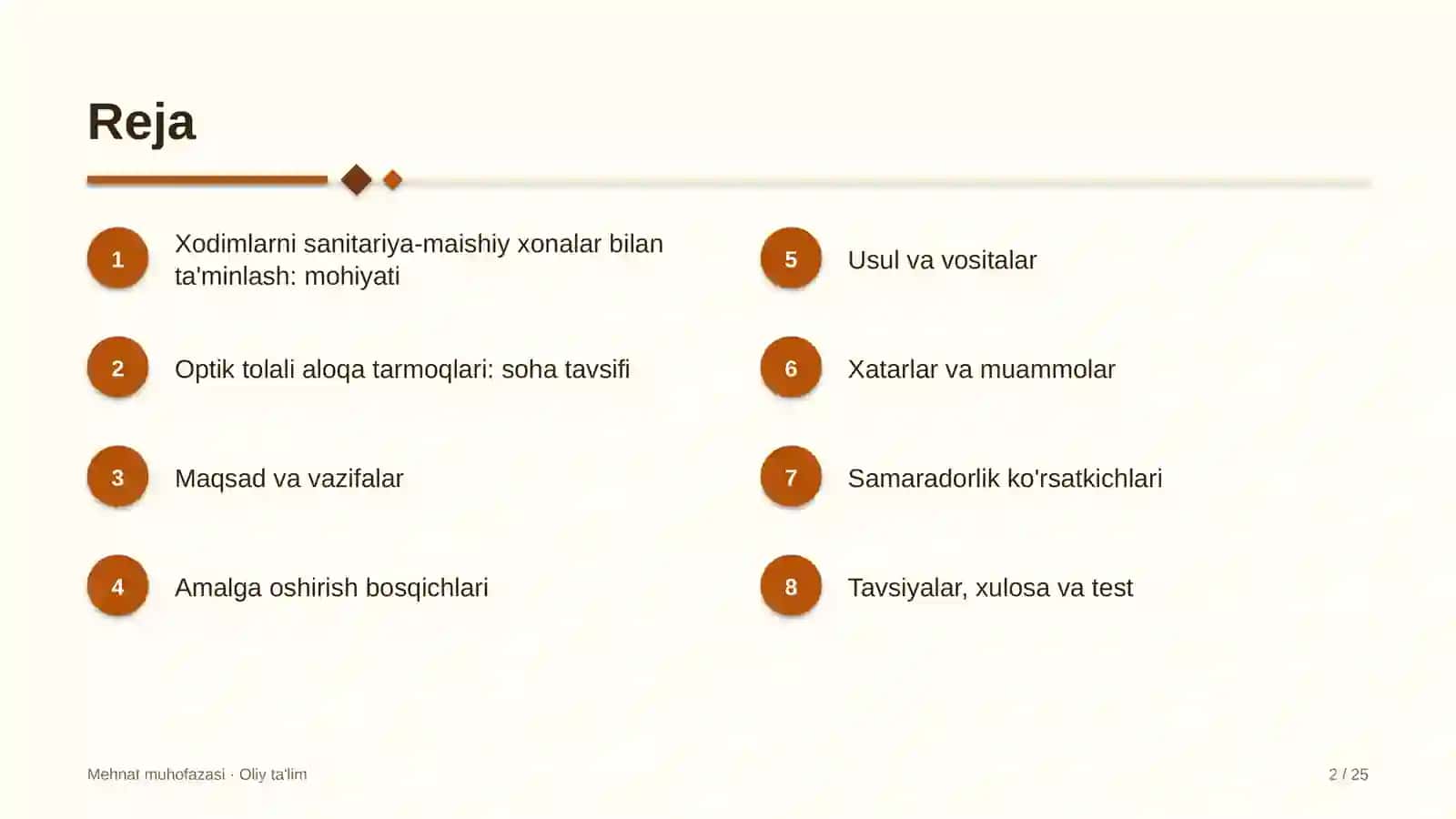 optik tolali aloqa tarmoqlarida xodimlarni sanitariya maishiy xonalar bilan ta'minlash 7575 2