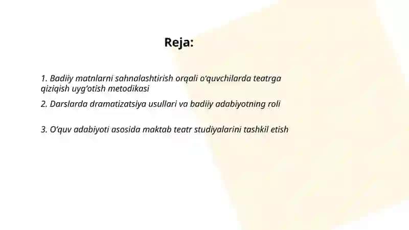 Badiiy adabiyot vositasida oʻquvchilarni teatr sanʼatiga boʻlgan qiziqishlarini shakllantirish 2