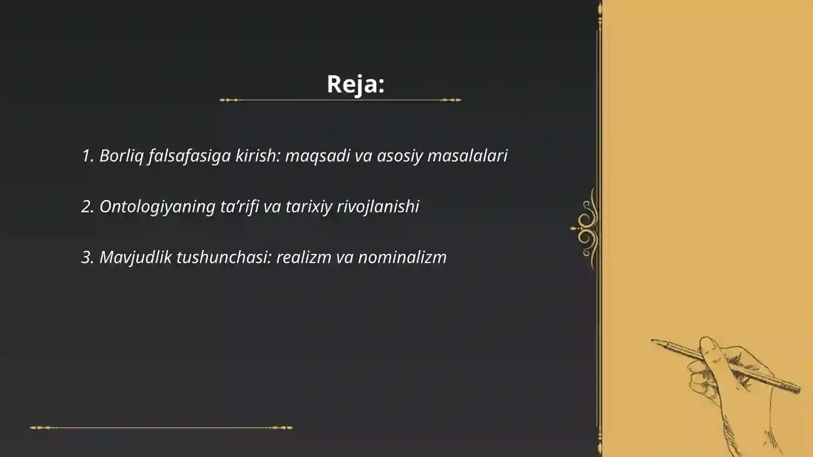 Borliq falsafasi (Ontonologiya) va Rivojlanish falsafasi prezentatsiya tayyorlash 2