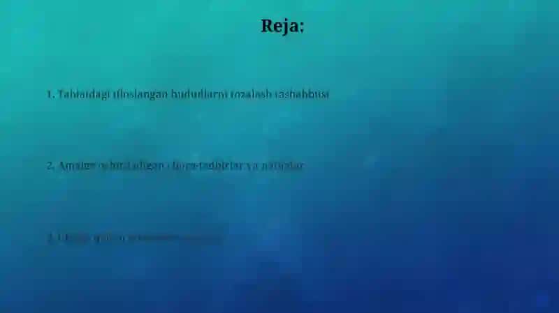Tabiatdagi ifloslangan hududlarni tozalash tashabbusi 2