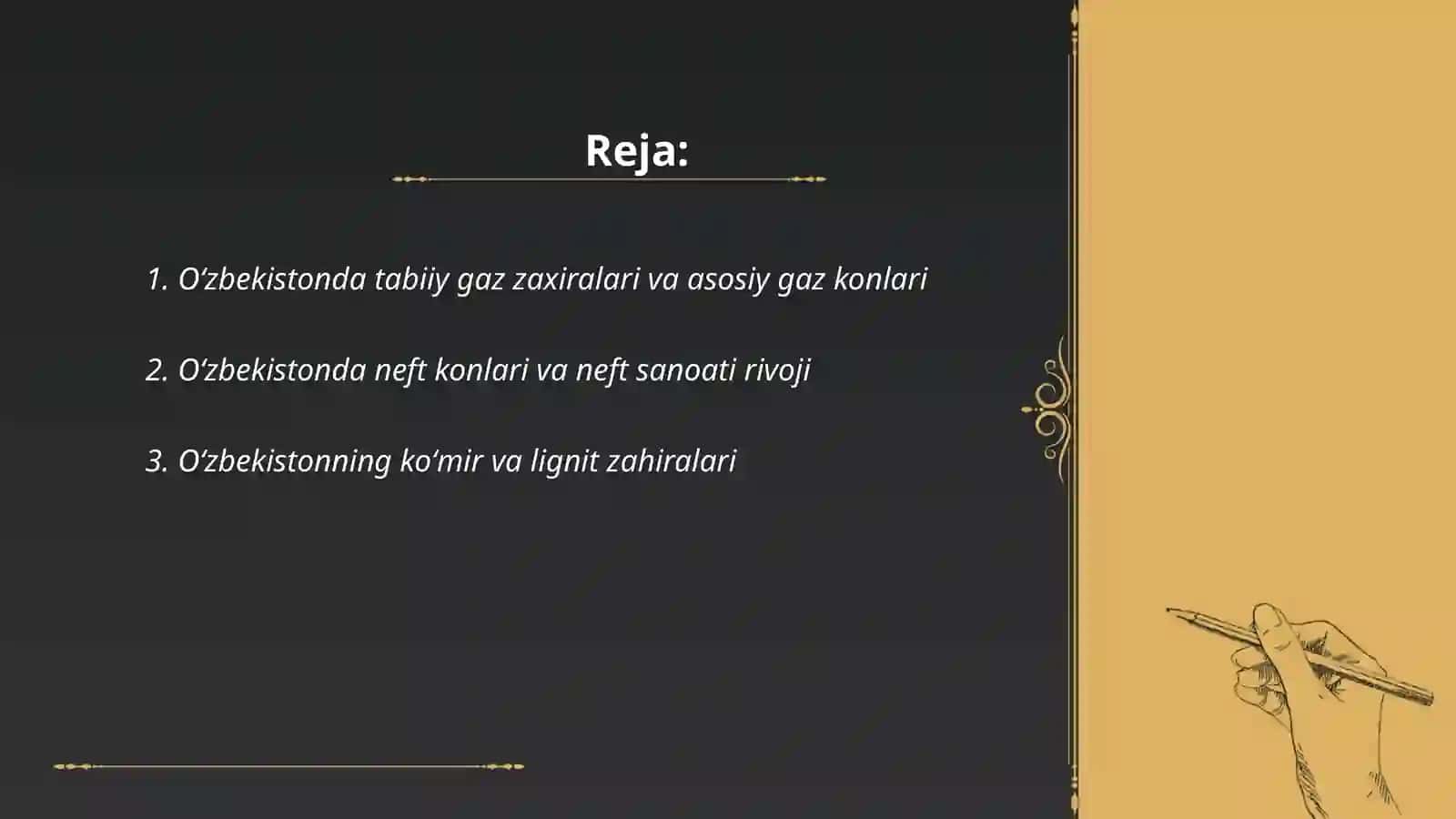 Oʻzbekistonning foydali qazilmalari yoqilgʻi energetika resurslari 2