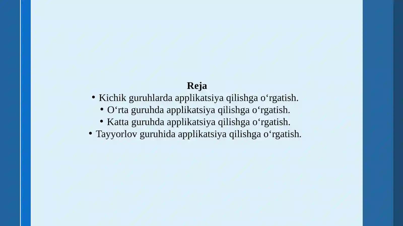 Mavzu: Bolalar nitasviriy faoliyatga o‘rgatish Aplikatsiyasi amaliy sanoati sifatida MTT aplikatsiya turlari 2