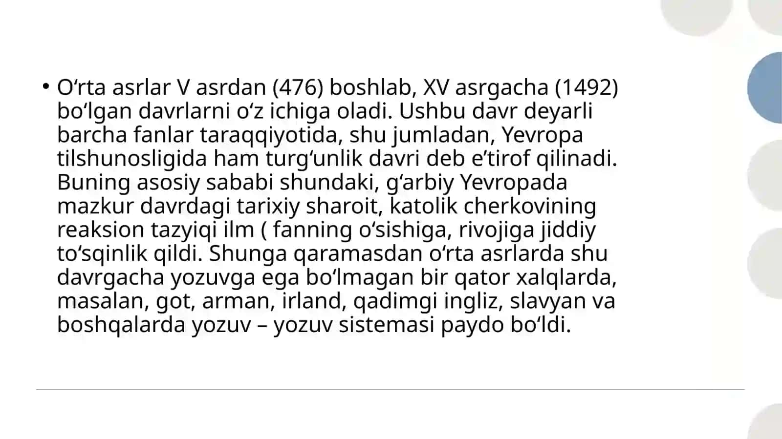 O’rta asrlar Sharq va Yevropa tilshunosligi 2