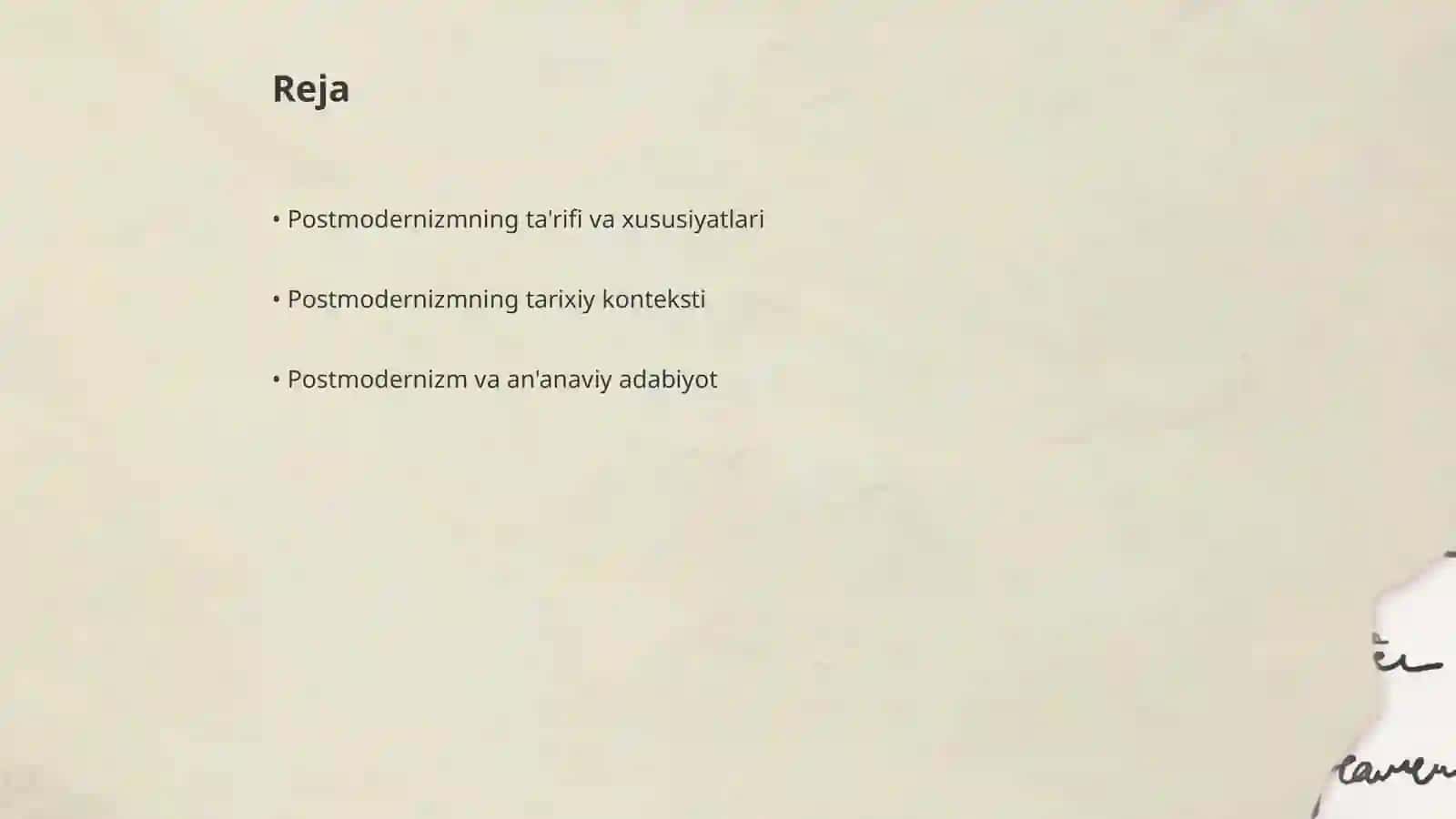 Postmodernizm Jahon adabiyoti 2