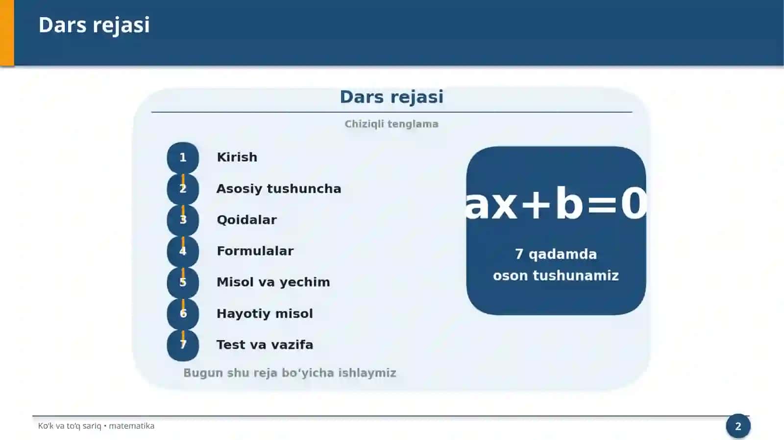Chiziqli tenglama 2