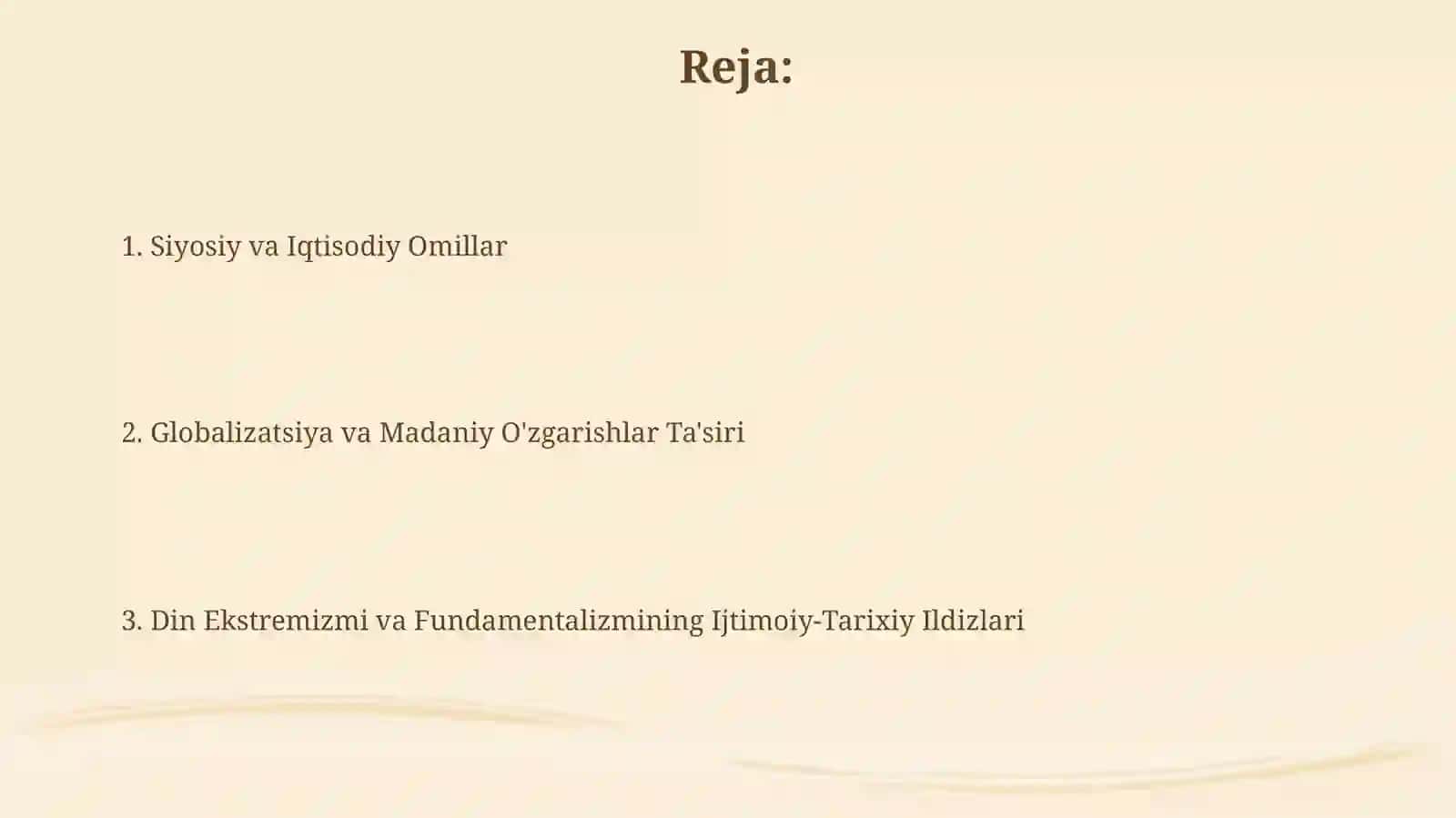 Diniy aqidaparastlik, ekstremizm paydo bo'lishining ijtimoiy- tarixiy zaminlaririvojlanishi 2