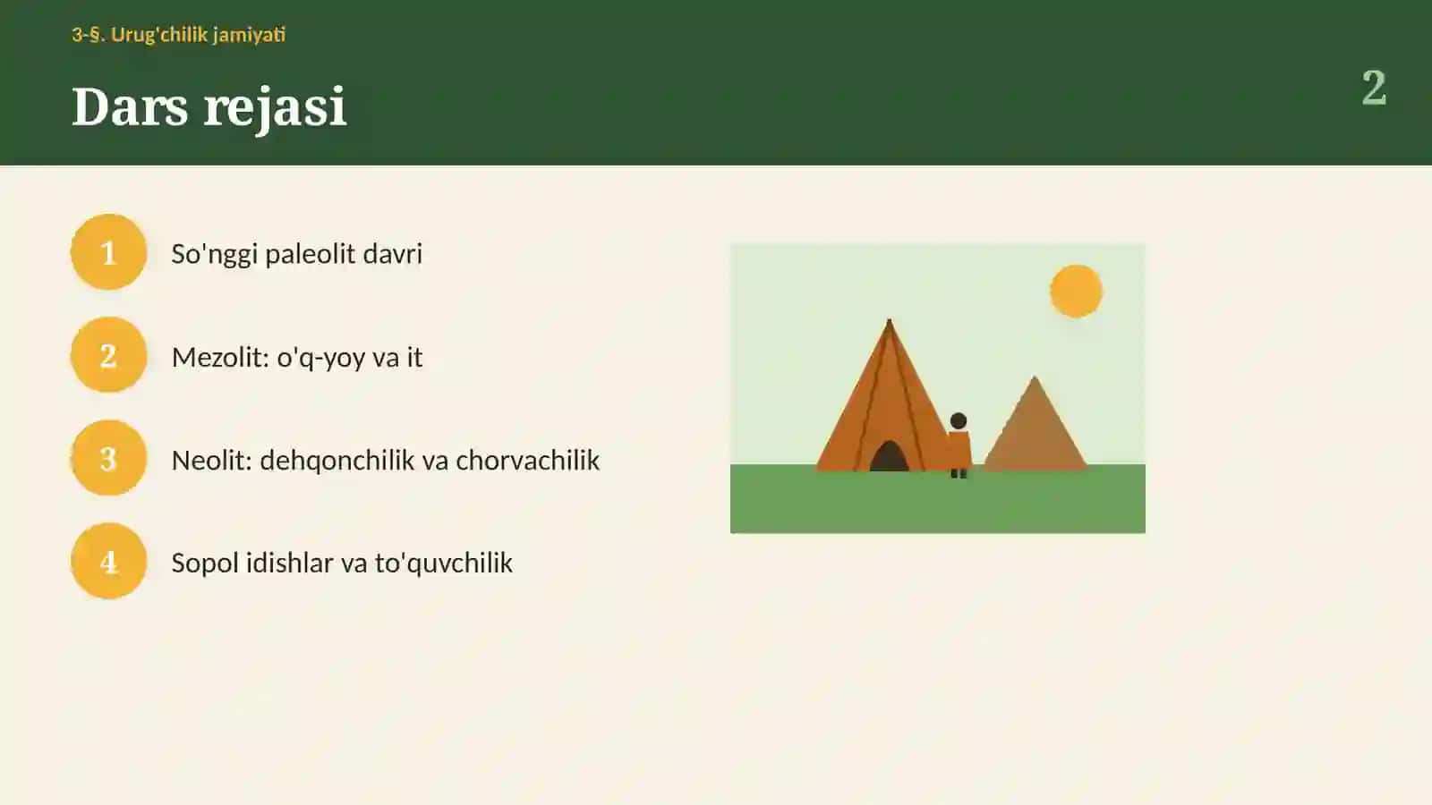 Urug'chilik jamiyati: so'nggi paleolit, mezolit va neolit (3-§, 6-sinf, 13 slayd) 2