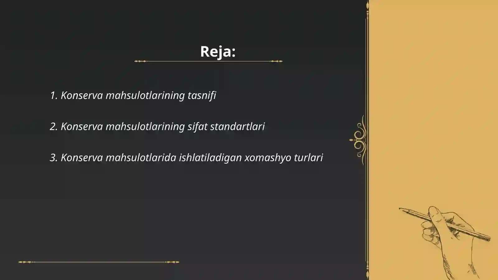 Konserva mahsulotlarini sifat koʻrsatgichlari va turlari 2