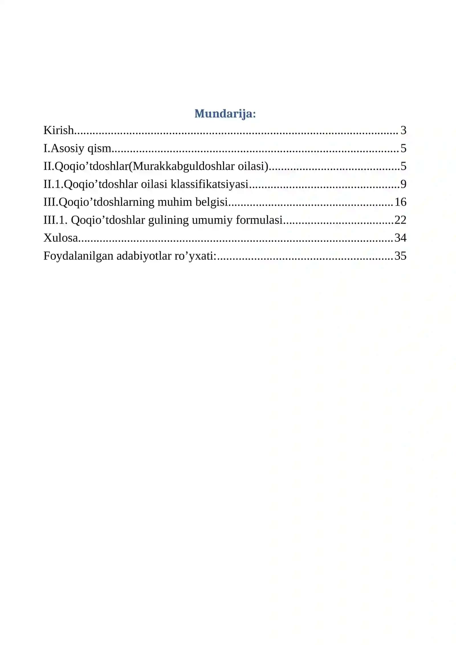 Qoqio’tdoshlar oilasi 2