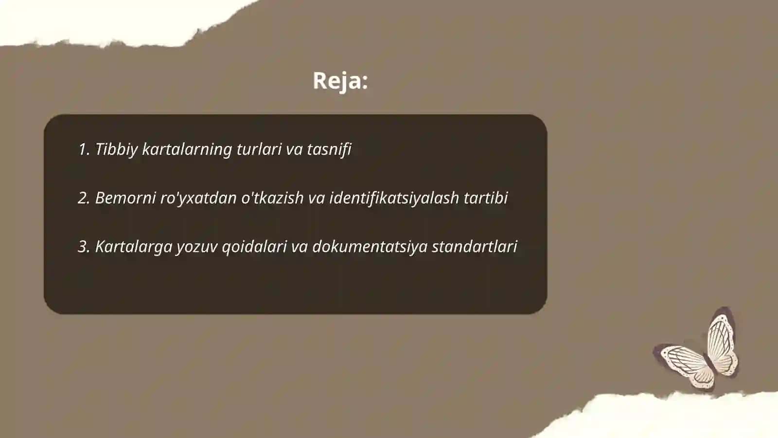 Tibbiy kartalarning yuritilishi 2