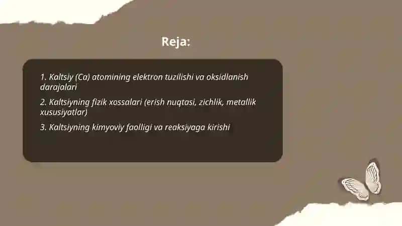 Ca va uning birikmalarining xususiyatlari 2