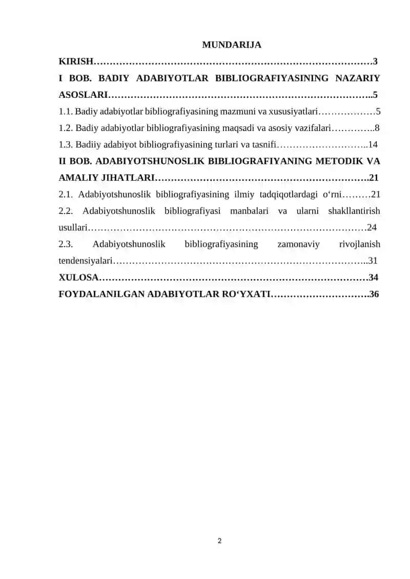 Badiy adabiyotlar va adabiyotshunoslik bibliografiyaning maqsad va vazifalari 2