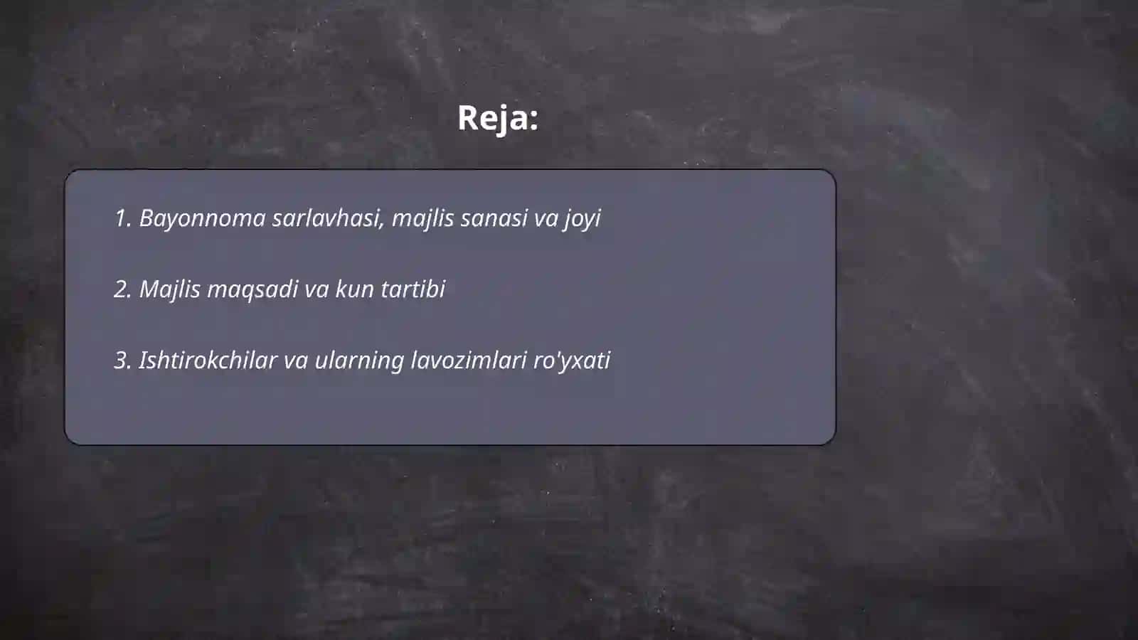Guruh majlisi bayonnomasini tayyorlash 2