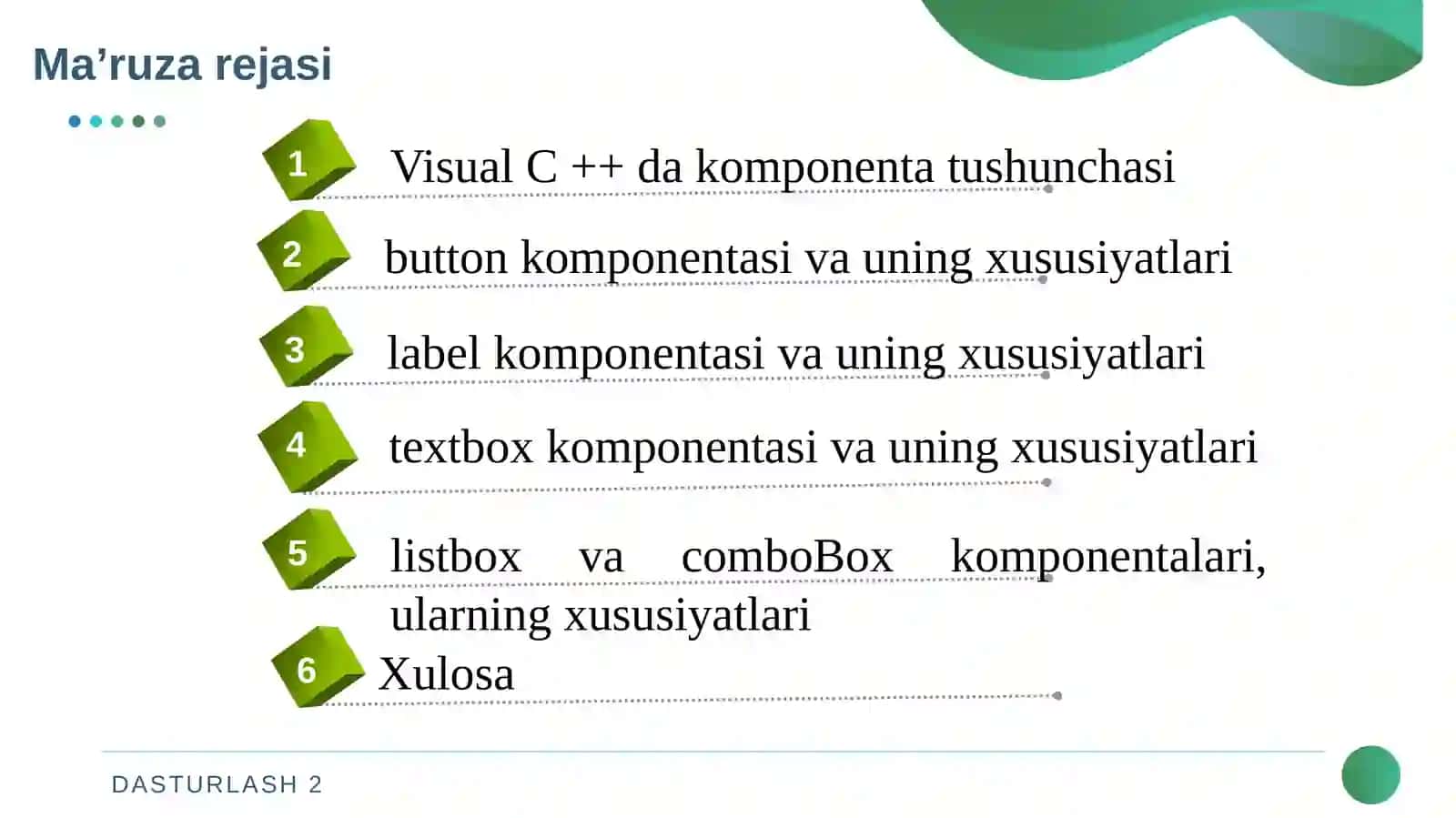 Visual C++ dakomponentalar 2