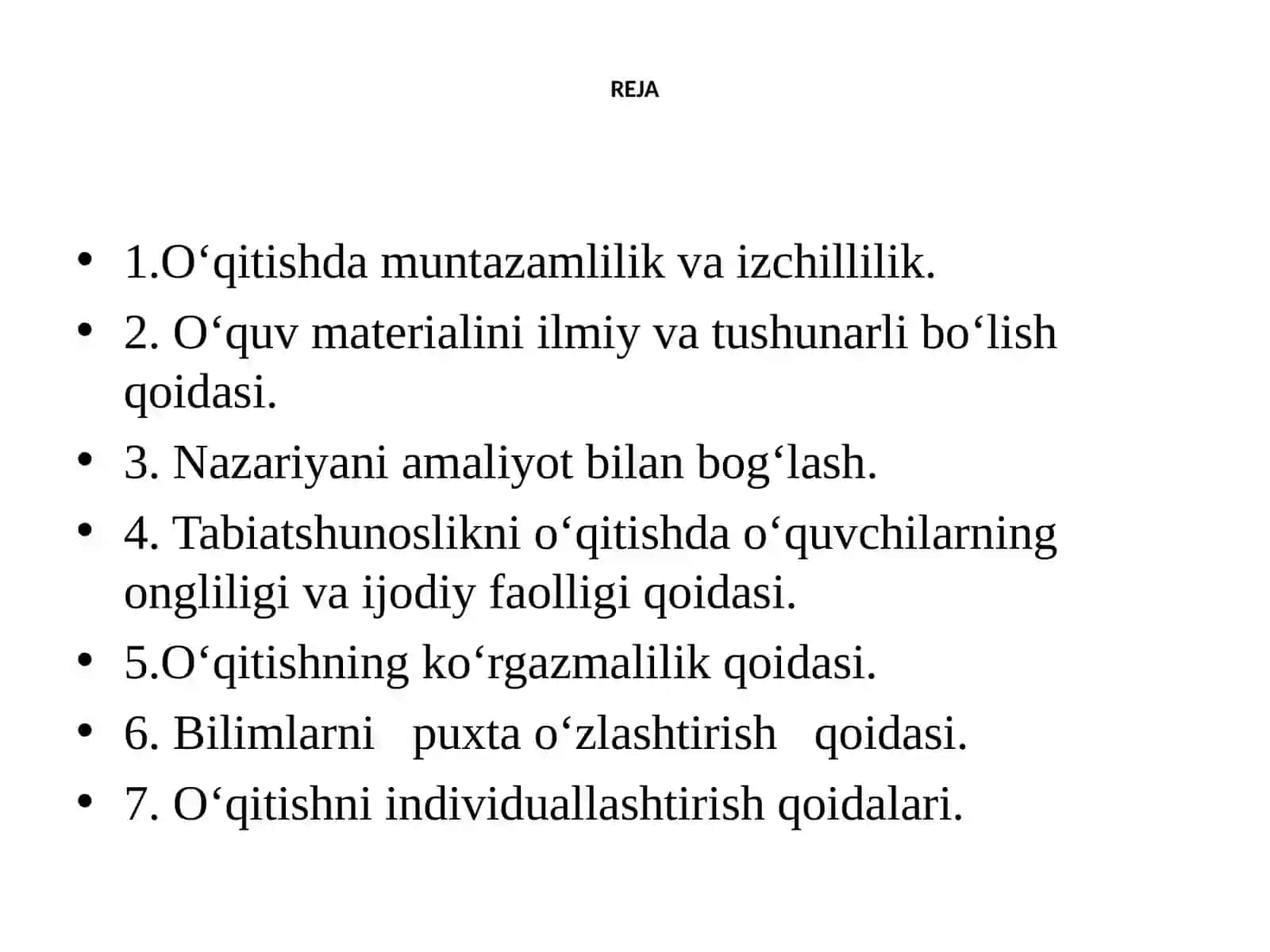 TABIATSHUNOSLIKNI O‘QITISH TAMOYILLARI VA QONUNIYATI 2