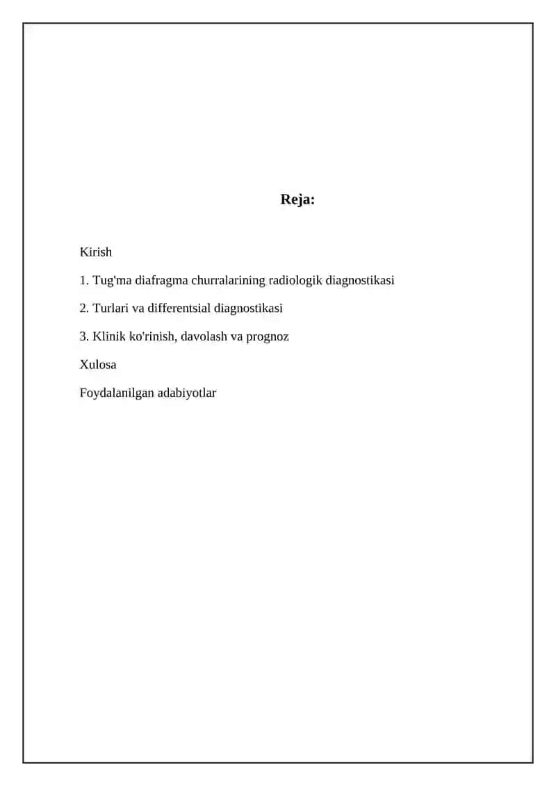 Tug'ma diafragma churralarining radiologik diagnostikasi 2