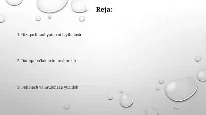 Husnixat daqiqalarini tashkil qilish darslari rejasi va ishlanmasini tuzish 2
