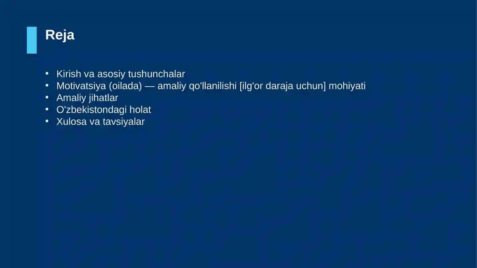 Motivatsiya (oilada) — amaliy qo'llanilishi [ilg'or daraja uchun] 2