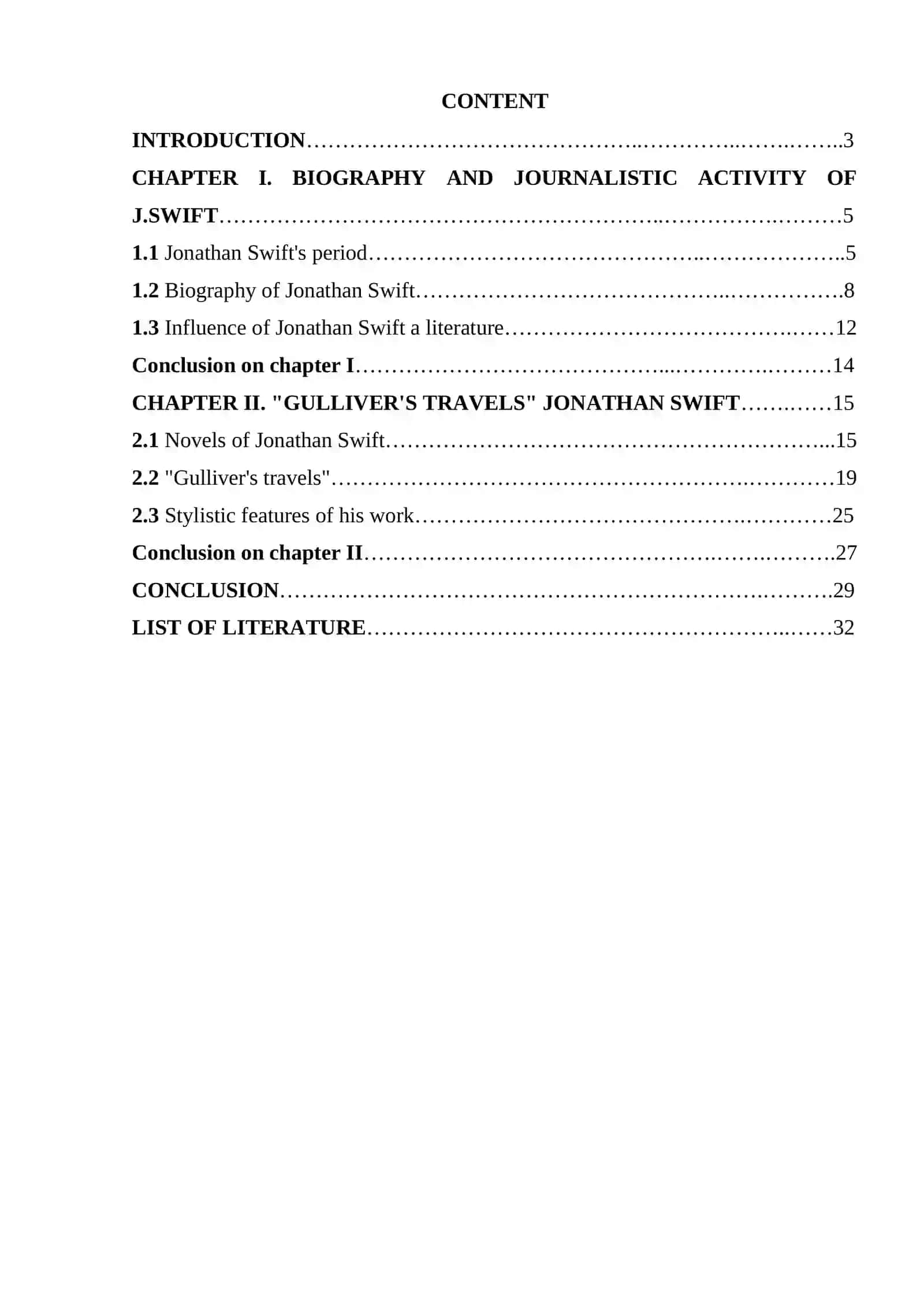 "Gulliver's travels" by Jonathan Swift 2