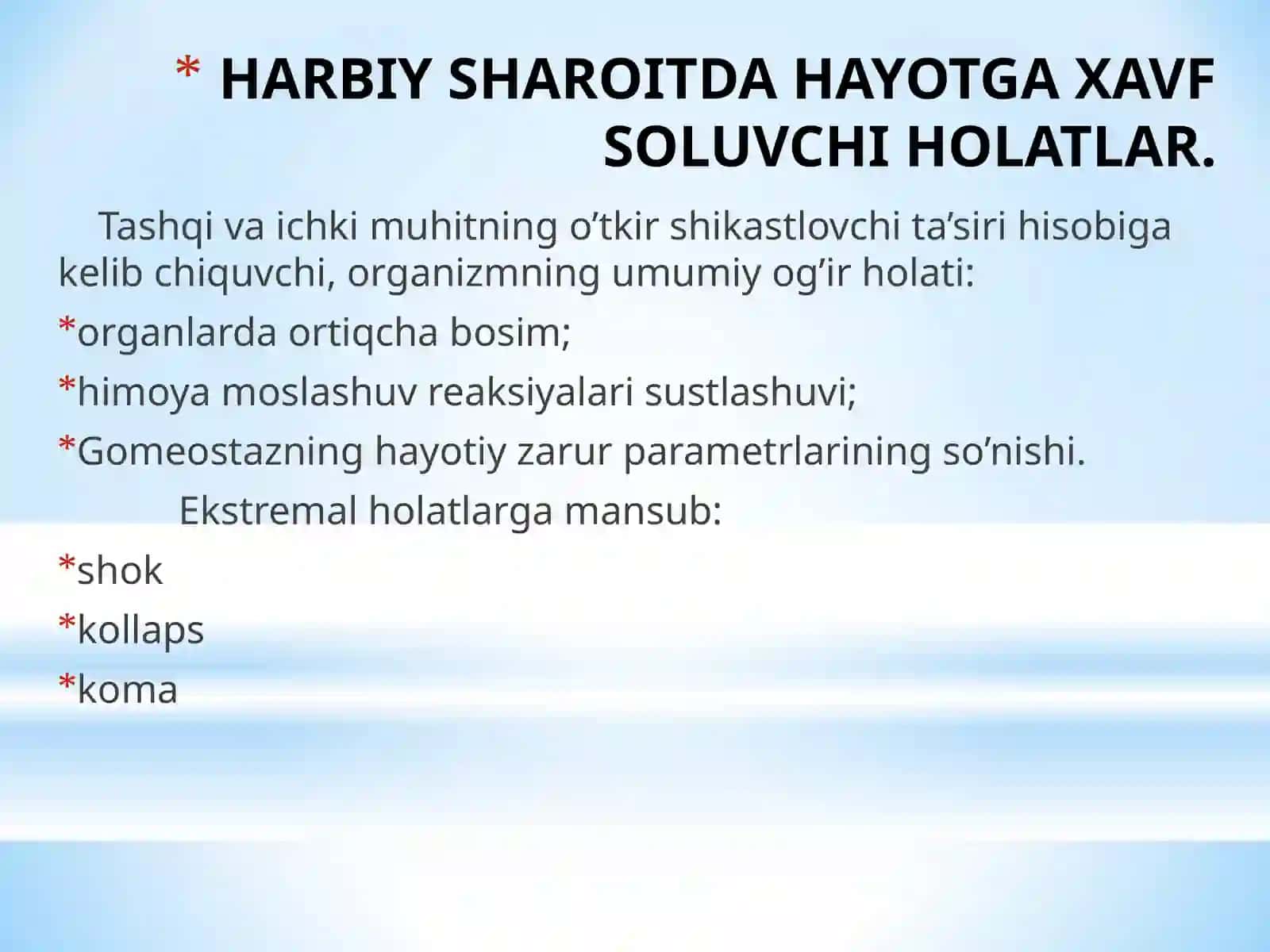 Jaloliddinning Harbiy dala terapiyasi fanidan 2