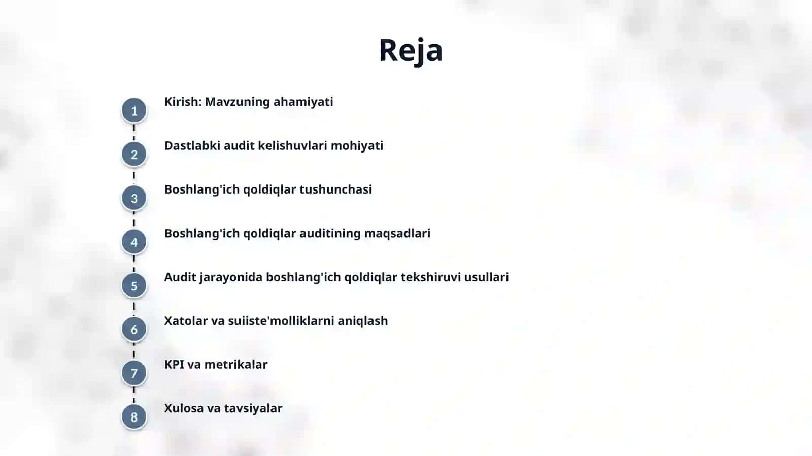 Dastlabki audit kelishuvlari – boshlangʻich qoldiqlar 2