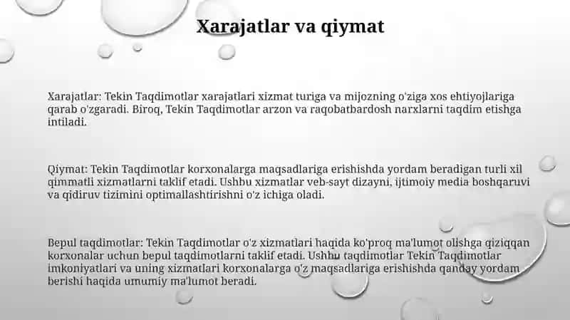 Tekin Taqdimotlar 2