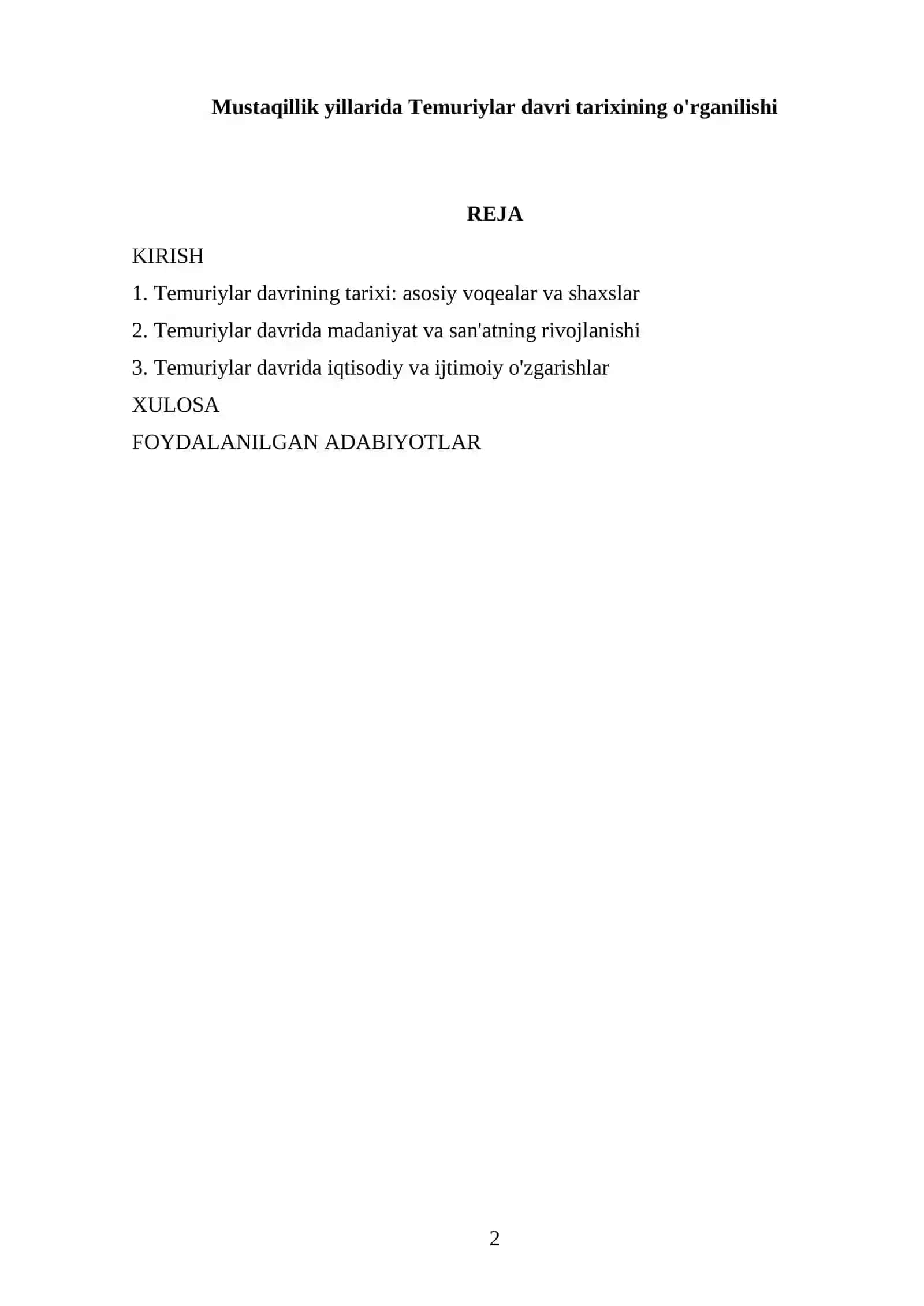 Temuriylar Davri Tarixi Referati 2