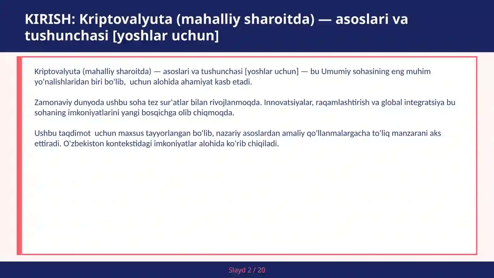 Kriptovalyuta (mahalliy sharoitda) — asoslari va tushunchasi [yoshlar uchun] 2