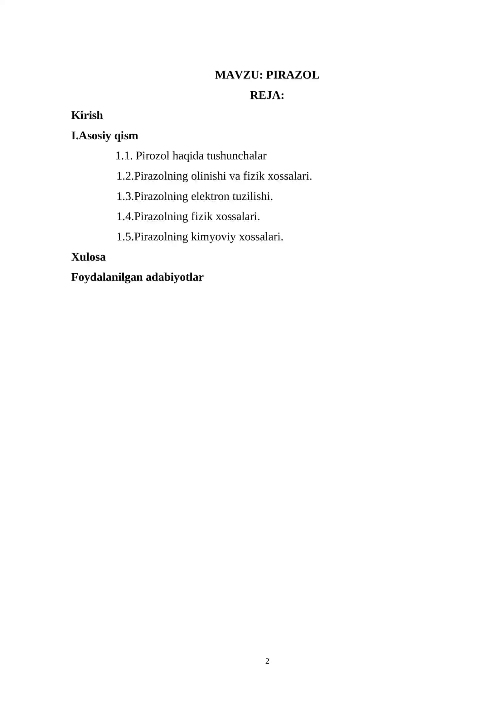 PIRAZOL Kurs ishi 2