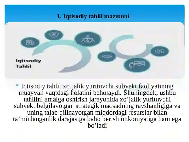 Iqtisodiy tahlil mazmuni 2
