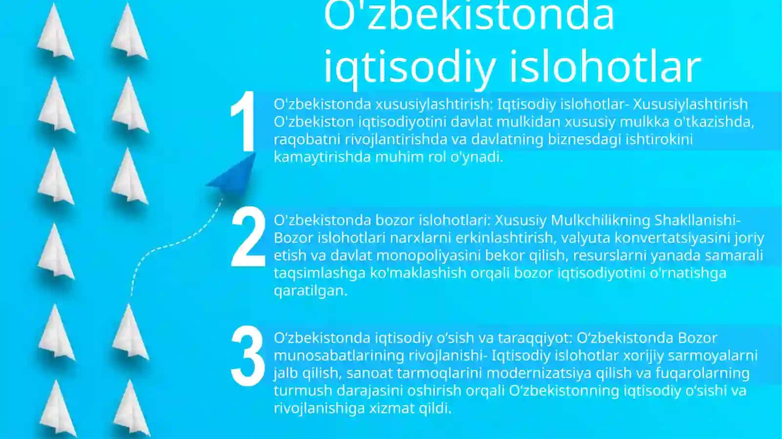 Iqtisodiy Islohotlar Xususiy Mulkchilikning Shakllanishi.O'Zbekistonda Bozor Munosabatlarining Rivojlanishi 2