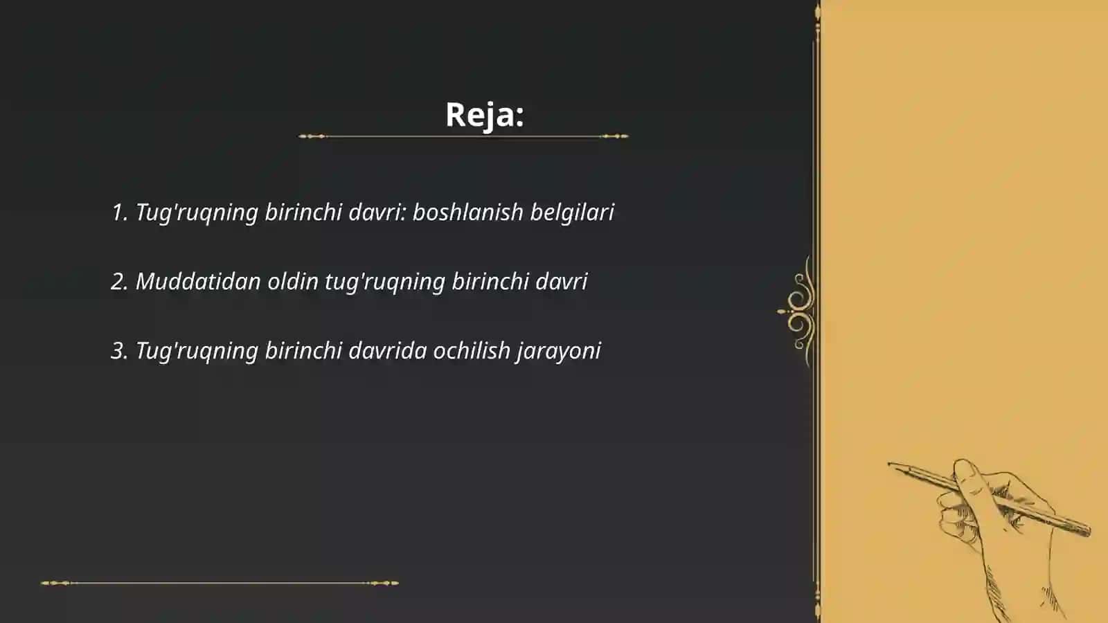 Tug‘ruqni 1-2-3 davrlarini kechishi 2
