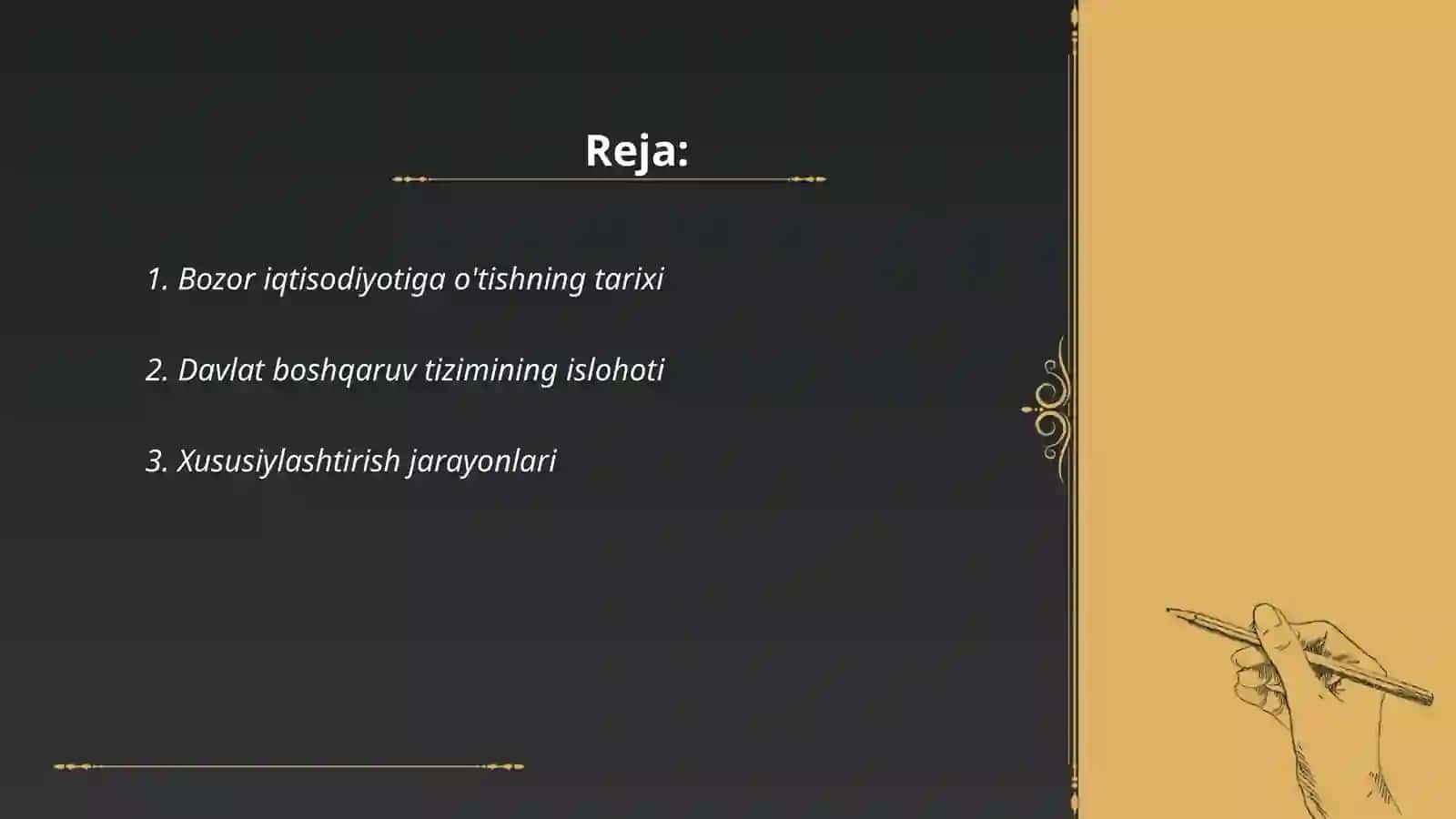 Oʻzbekistonda bozor iqtisodiyotga oʻtish sharoitida davlatning ichki siyosati 2