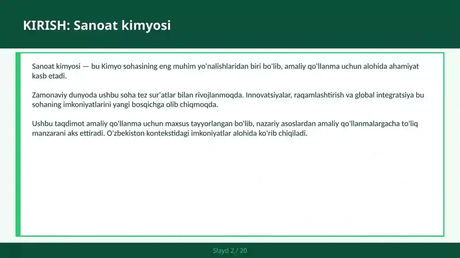 Sanoat kimyosi 2