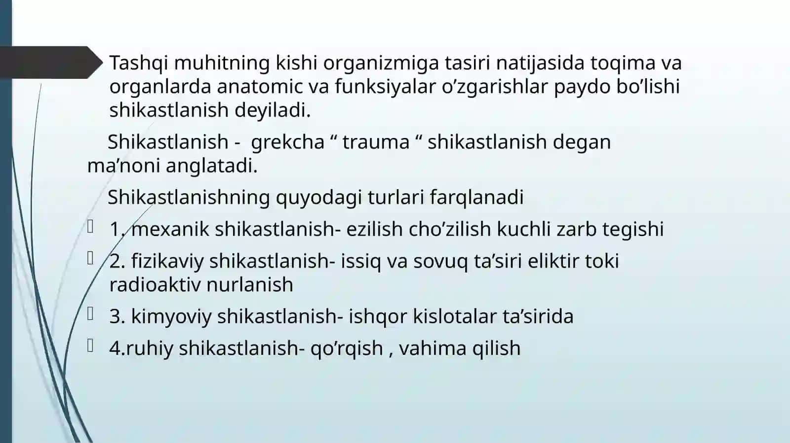 SHIKASTLANISH O’CHOQLARIDA DASTLABKI SHIFOKOR YORDAMINI TASHKIL QILISH 2
