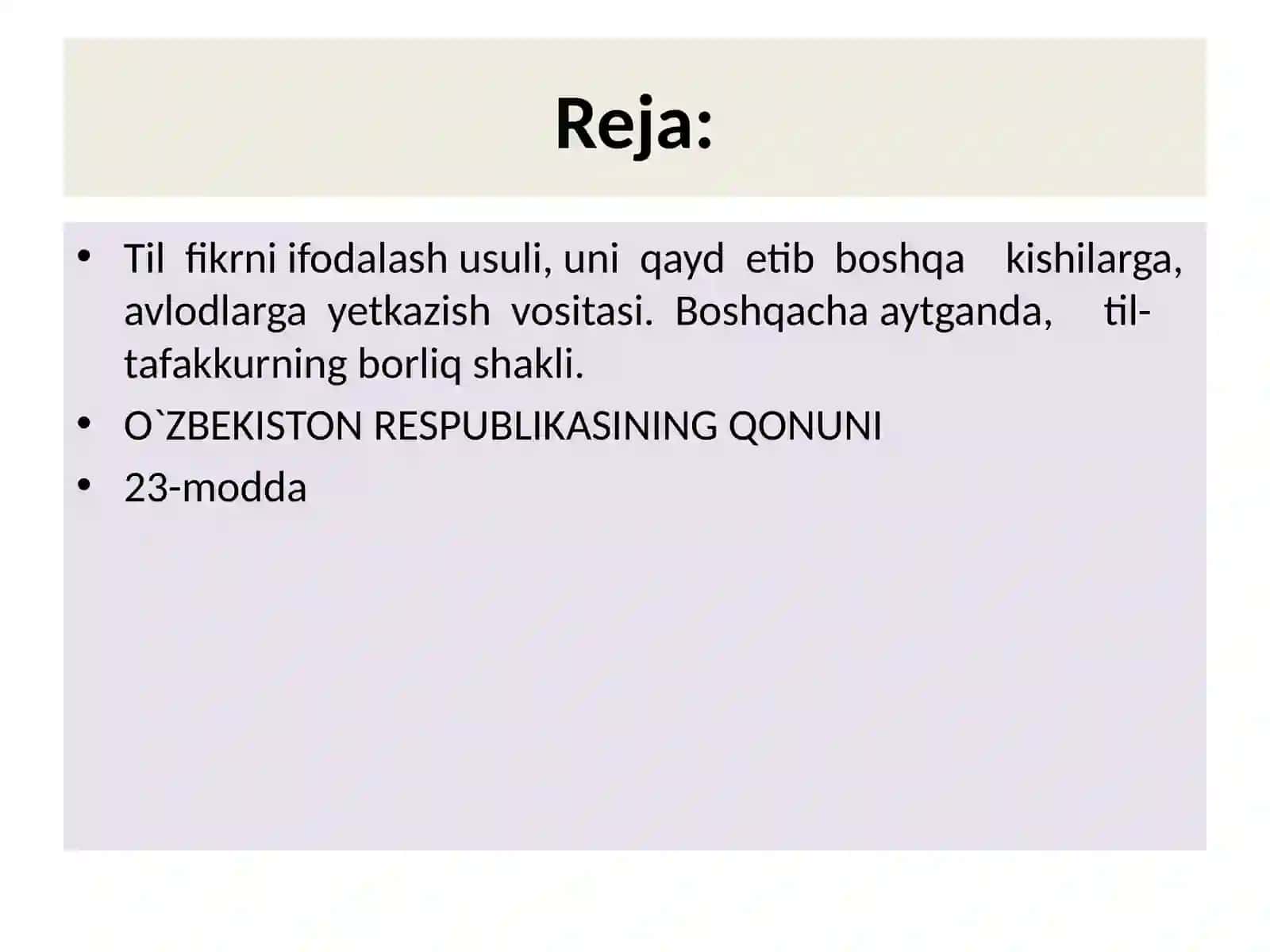 O’zbekiston Respublikasining Davlat tiliga qarshi qonunlar 2