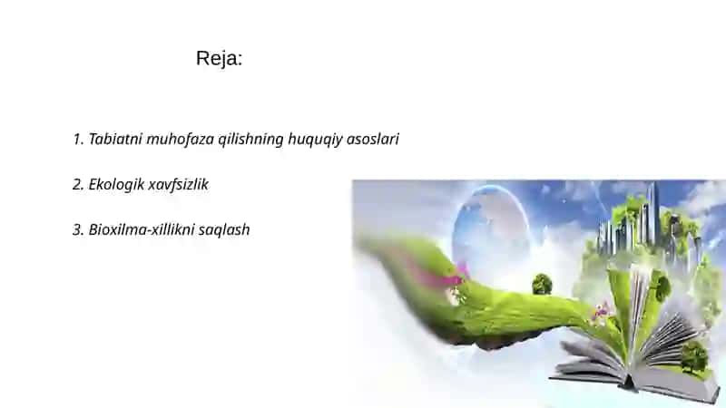 O‘zekiston Respublikasining Tabiatni Muhofaza Qilish To‘g‘risidagi Qonuni 2