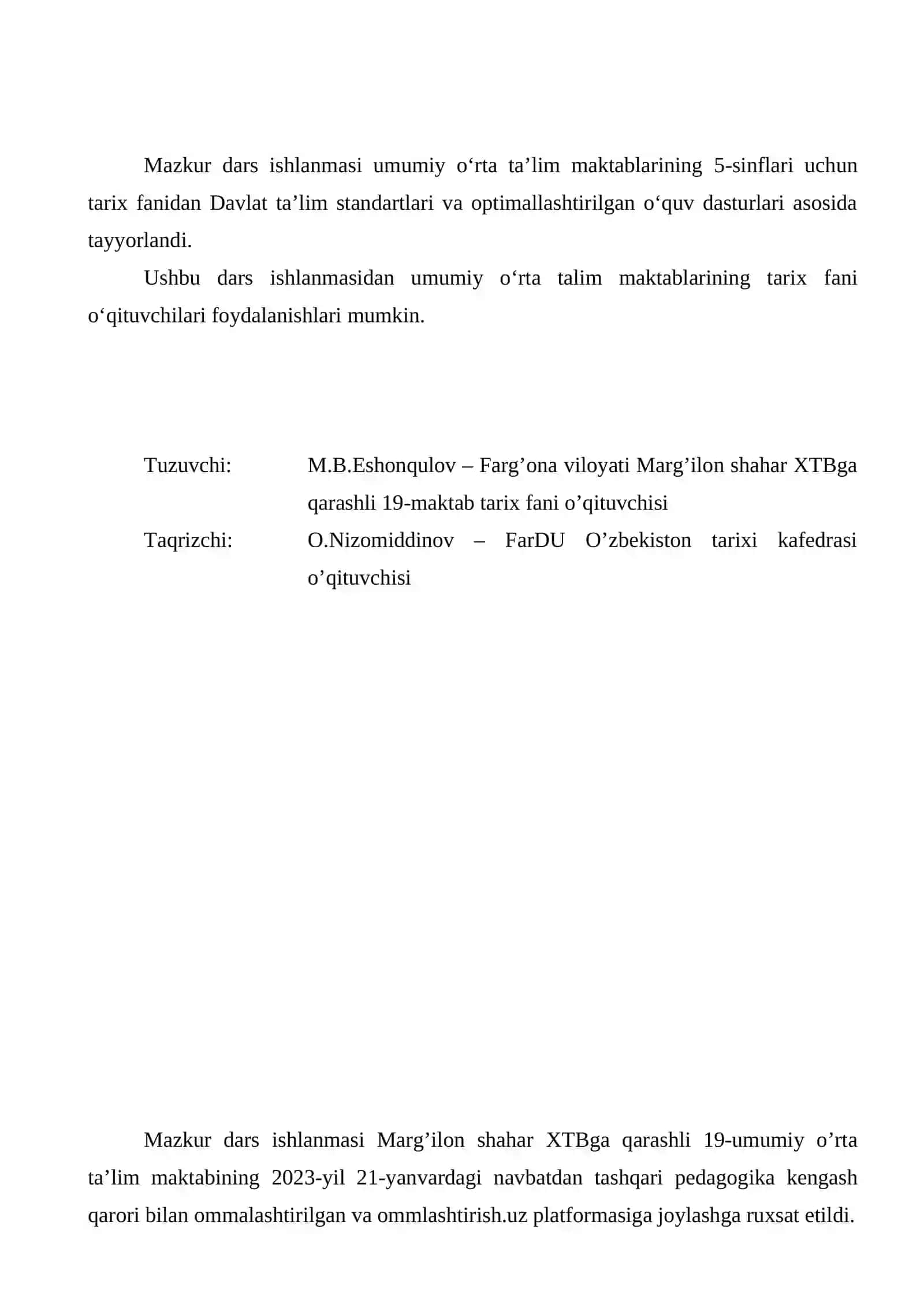 5-sinf Tarix fanidan dars ishlanma. Transport vositalarining ixtiro qilinishi 2