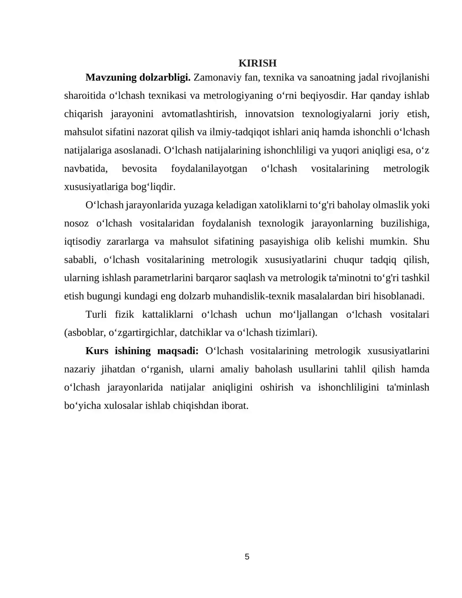 O‘LCHASH VOSITALARINING METROLOGIK XUSUSIYATLARINI TADQIQ QILISH 2