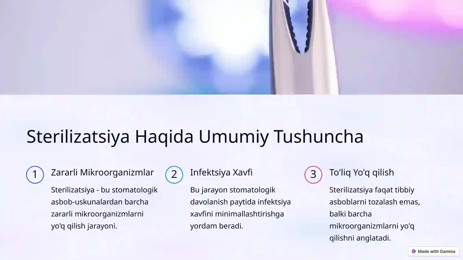 Stomatologik Asbob-Uskunalarni Sterilizatsiya Qilish 2